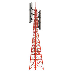 Tower communication digital wireless cell site infrastructure telecoms on transparent background