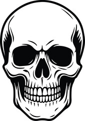 Skull Vector Illustration – Gothic or Tattoo-Style Human Skull Design for Cricut, Stickers, and Graphic Art