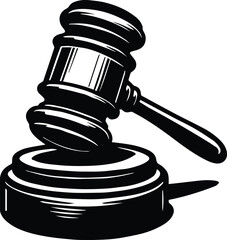 Judge Gavel and Block Auctioneer Vector – Courtroom Symbol for Legal Designs, Auctions, Cricut Projects, and Justice Themes