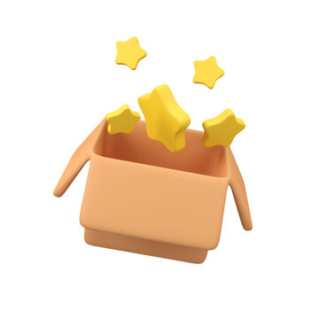 Box with star rating isolated 3d render icon illustration