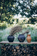 Some old pots as decoration.