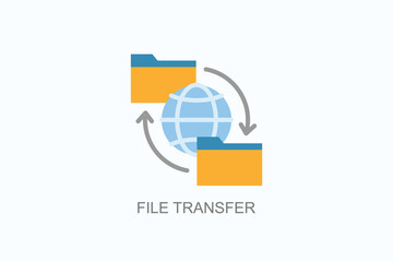 Fototapeta premium File Transfer Icon Or Logo Isolated Vector Illustration