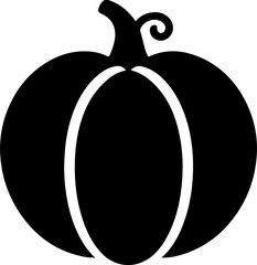 Black and White Pumpkin Icon