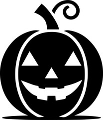 Black and White Pumpkin Icon