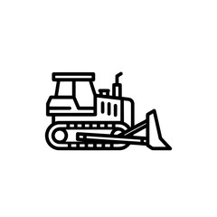 Excavator construction vehicle outline with tracks and arm