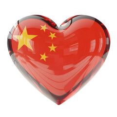 heart with flag of china