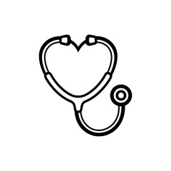 Heart shape with stethoscope medical symbol for healthcare