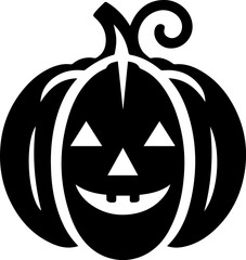 Black and White Pumpkin Icon