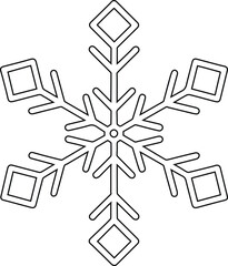 Snowflake Outline Vector – Winter Line Art for Holiday Crafts, Laser Engraving, and Cricut Projects