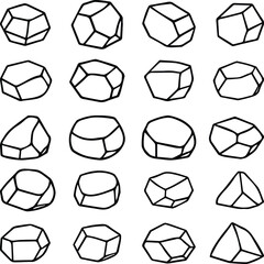Simple Rocks and Pebbles Outrlines EPS Vector Bundle – Minimal Nature Elements in EPS for Laser Engraving, Crafts, and Landscaping Art