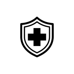 Fototapeta premium medical shield with cross symbol for healthcare safety