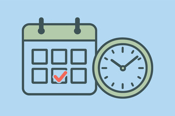 Obraz premium Calendar and Clock Time Management Strategy for Planning and Scheduling