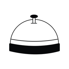 reception desk bell glyph outline icon with white background vector stock illustration