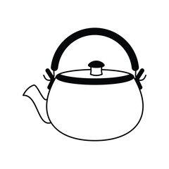 teapot glyph outline icon with white background vector stock illustration