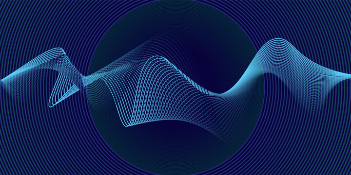 Color Sound Wave on dark Background, technology, and earthquake wave diagram concept, design for music studio and wave function concept, Vector Illustration.
