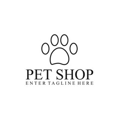 Pet shop logo design, cat paw logo, dog paw, footprint, vector, silhouette, pet food symbol, veterinarian, puppy, paw, animals, illustration, cute, vet, health, shape, love
