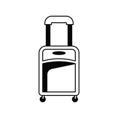 luggage glyph outline icon with white background vector stock illustration