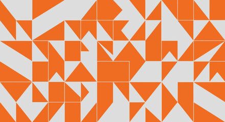 Geometric Orange Pattern Background Abstract Design with Triangles and Squares for Modern Decor, Fabric, and Creative Projects