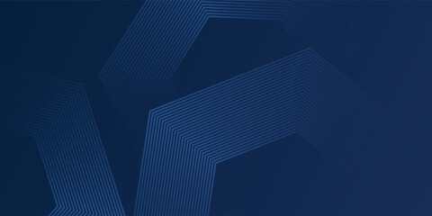 Obraz premium Dark blue background. Modern line stripes curve abstract presentation background. Luxury paper cut background. Abstract decoration, golden pattern, halftone gradients, 3d Vector illustration