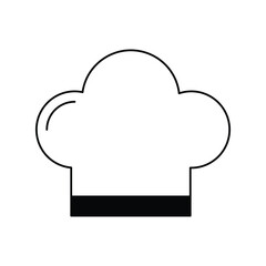 chef hat glyph outline icon with white background vector stock illustration