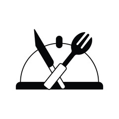 food glyph outline icon with white background vector stock illustration