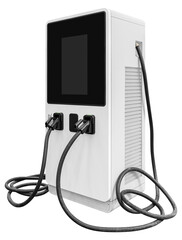 White electric vehicle station charger