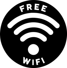 Free Wi-Fi Symbol Round Icon