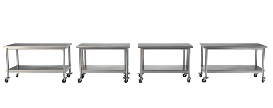 High-Quality Transparent-Background Premium Four stainless steel prep tab digital artwork, versatile design element, ideal for graphic design and presentations, HD asset