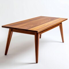 Elegant walnut coffee table showcasing clean lines and craftsmanship on white background