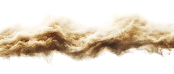 Golden cloud or smoke with a realistic texture rises against a dark backdrop, creating a striking abstract effect perfect for backgrounds, transparent background