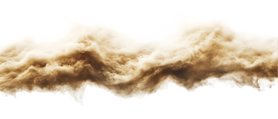 Golden cloud or smoke with a realistic texture rises against a dark backdrop, creating a striking abstract effect perfect for backgrounds, transparent background