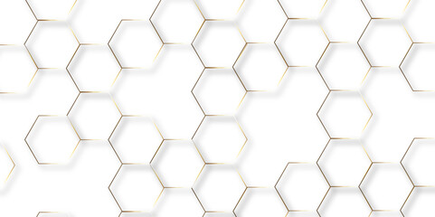 Naklejka premium Geometric abstract hexagon technology background.. Abstract honeycomb background.. Vector illustration of hexagons pattern, Creative idea for medical technology or science design. 
