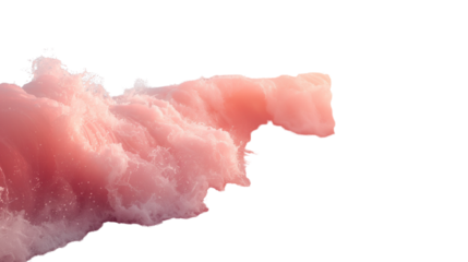 Fluffy pink cloud with cotton candy texture effect & intended use  Transparent PNG. dreamy backgrounds or beauty product ads

