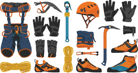 Essential Climbing Gear: Comprehensive Set of Equipment for Rock and Ice Climbing Adventures