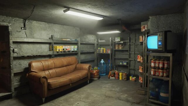 Sofa in a bunker.