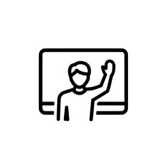 Person giving presentation in front of whiteboard