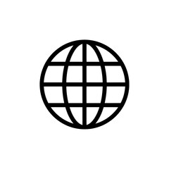 Globe icon with grid lines for global connectivity