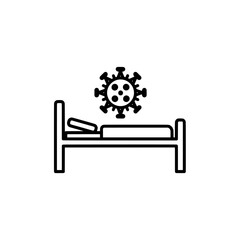 Obraz premium hospital bed with virus symbol for medical health safety