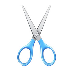 Blue Scissors Vector Illustration Cut Craft Object Stationery Isolated on transparent background