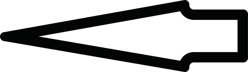 outline down Arrow Icon Vector flat design style isolated on white background