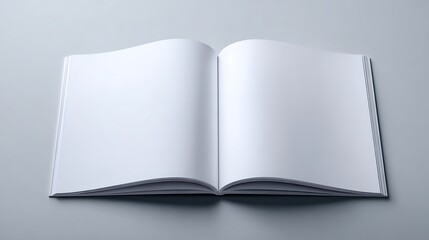 Open Blank Book Mockup Spread on Soft Gray Background