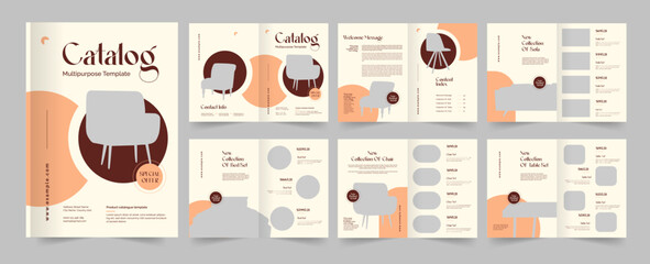 Furniture Catalog Template, Product Catalog Layout, Interior Design Catalogue