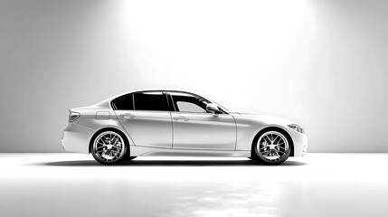 White Car on White Background