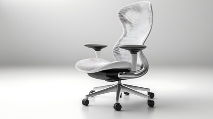 Modern adjustable office chair breathable mesh backrest high resolution image
