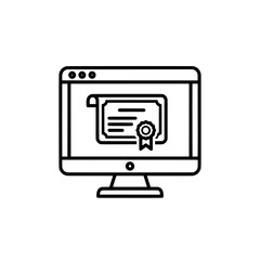 Fototapeta premium computer monitor with certificate and ribbon display