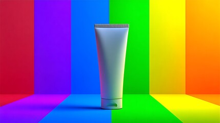 Tube on Rainbow Background