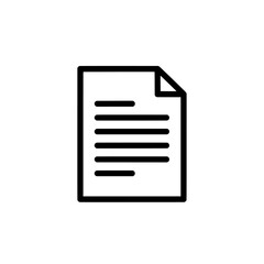 Simple document icon with lines representing text for web and mobile use