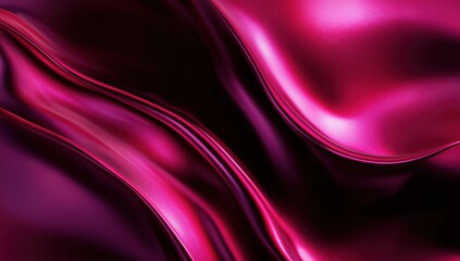 Obraz premium Vibrant Magenta and Deep Purple Satin-like Fabric with Fluid, Wavy Patterns for Luxury Design Projects