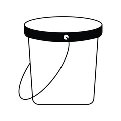 water bucket glyph outline icon with white background vector stock illustration
