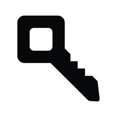 key glyph outline icon with white background vector stock illustration